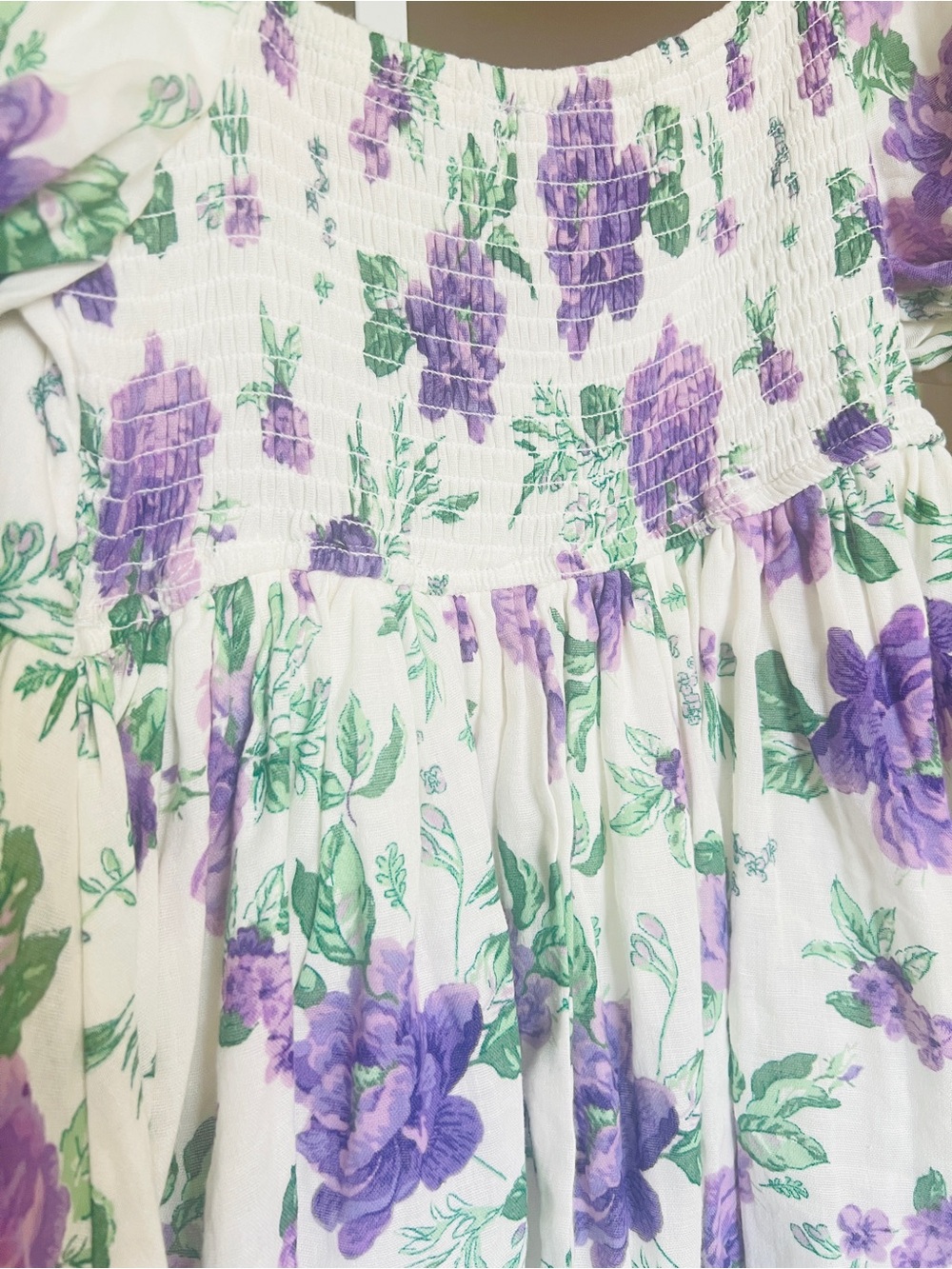 Altar’d State Floral Cottagecore Baby Doll Mini Dress SZ S Purple Wht Coquette - Picture 5 of 11
